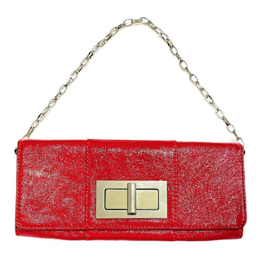 Banana Republic Retro Red Patent Leather Shoulder Bag